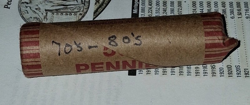 Small Cent Penny Coin Roll Paper Wrapper Marked "70's-80's" Uncertified