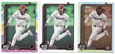 (3) James Wood rookies w/ 2025 Chrome Sepia, Easter Holiday, Topps Base