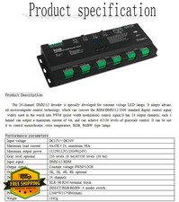 DMX LED Controller 512 Decoder Dimmer RGBW 12-24V