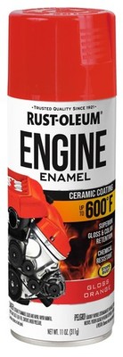 Rust Oleum Engine Enamel Spray Paint Gloss Orange 11 Ounce Automotive Paint