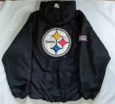 VTG STARTER PRO LINE PITTSBURGH STEELERS FULL ZIP HOODED  WINTER JACKET SIZE XL