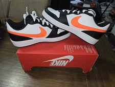 New Size 5Y 6.5 Women - Nike Court Borough Low 2 GS - White Black Orange
