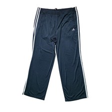 Adidas 3 Stripe Sweatpants Men  s Large Blue White Stripes Joggers