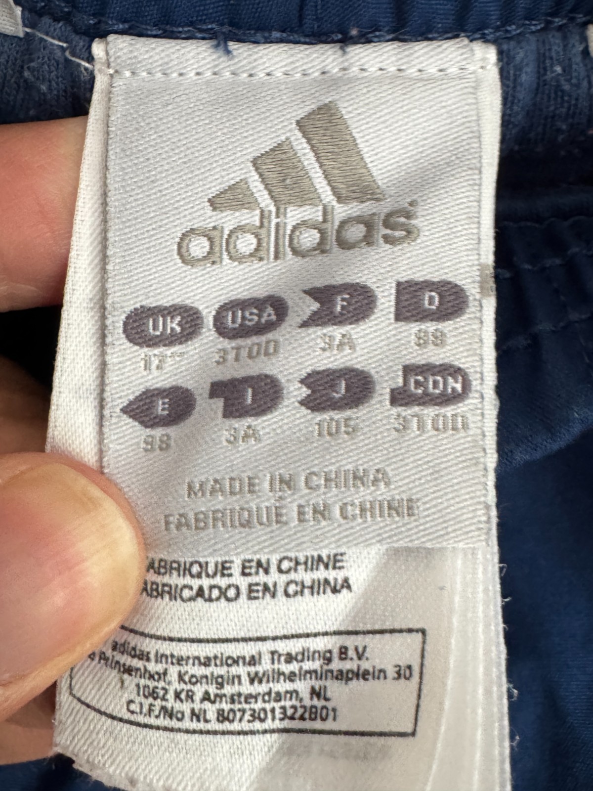 Vintage Adidas Kids Navy Blue & Orange 3-Stripe Windbreaker Track Pants - Size 3 image 5
