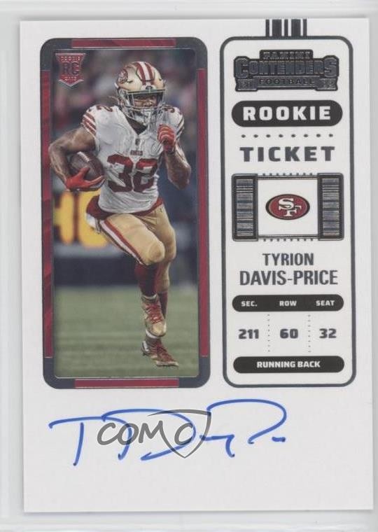 2022 Panini Contenders Ticket RPS Tyrion Davis-Price #139 Rookie Auto RC w6g