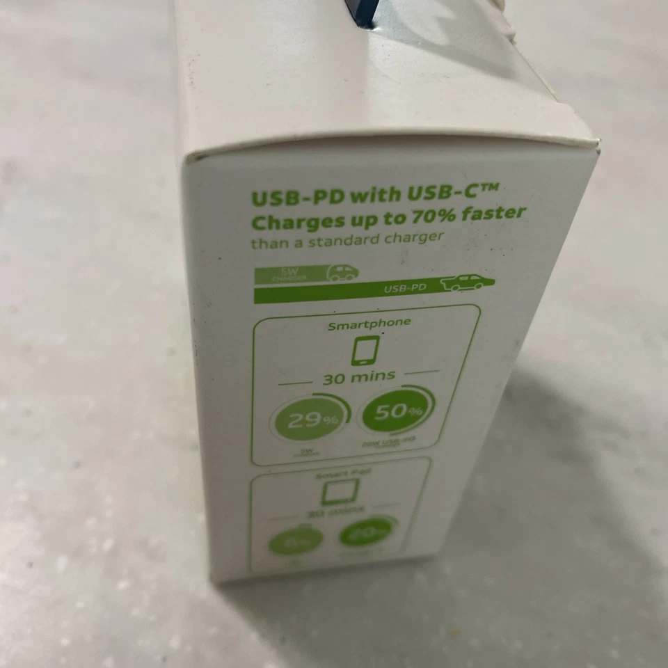 Car Charger Fast Charge DOUBLE USB-C 3ft cord ipad iphone USB-C 40W BRAND NEW - Image 4 of 4