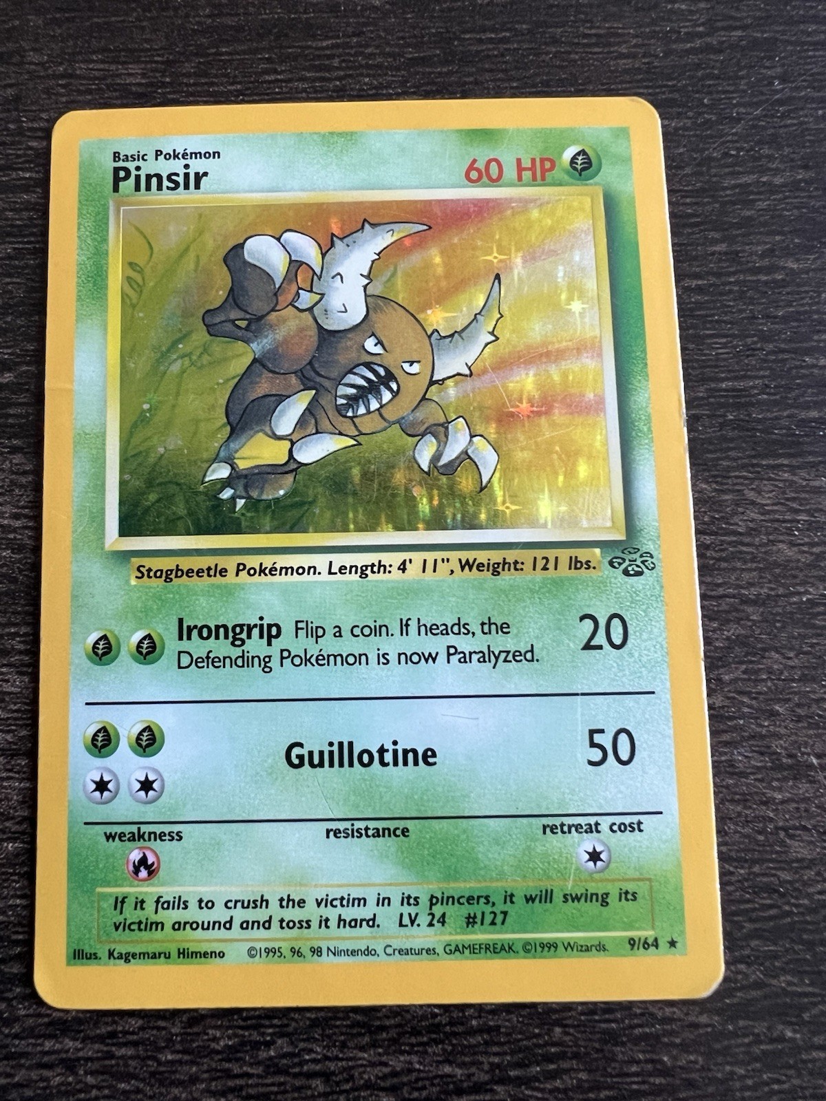 Pokemon PINSIR 9/64 Holo Rare (1999 Jungle) HP
