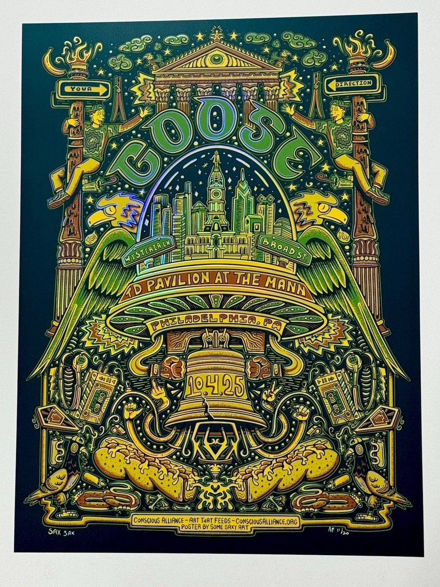 Goose The Band Poster The Mann Philadelphia PA 2025 FOIL Variant S