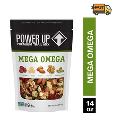 Power Up Trail Mix Mega Omega 14 oz Resealable Bag Nuts Fruit Snack