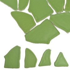 200g Ceramic Mosaic Tiles for Crafts Irregular Ceramic Tiles Pieces Green