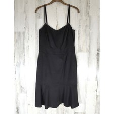 Banana Republic Fit and Flare Dress 6 Black Spaghetti Strap Sweetheart Neck LBD