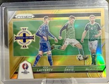 2016 Panini Prizm UEFA Euro Triple Northern Ireland Gold Lafferty Davis McAuley