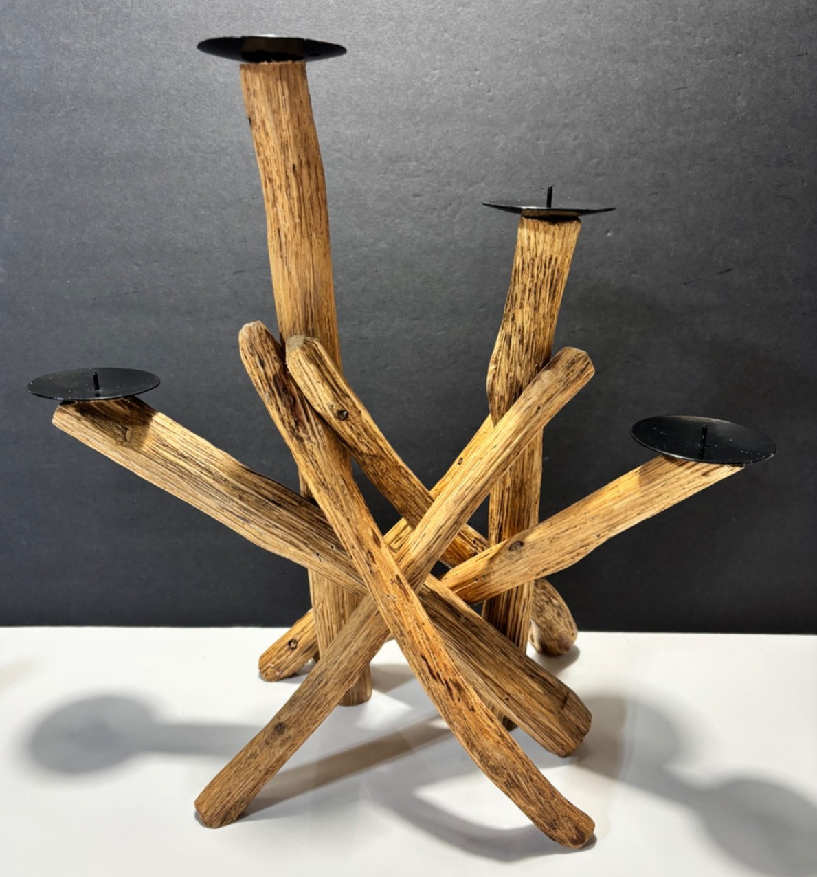 Candelabra 5 Taper Cabin Lodge Decor 15"
