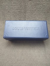 Louis Vuitton Navy Blue Hard Sunglasses Case Trunk Style Magnetic Authentic