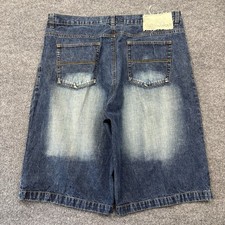 VTG Roadblock Shorts Mens 34 Blue Baggy Southpole Style Hip Hop Grunge Jorts Y2K