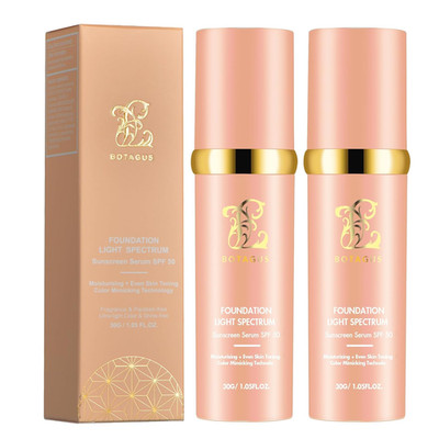 Color Changing Foundation,Foundation 4 in 1-Light Spectrum Cosmetics Foundation