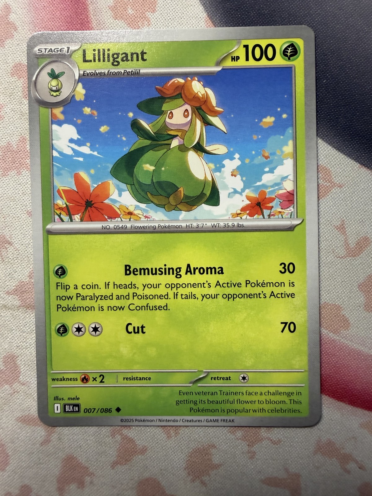 Lilligant Uncommon SV: Black Bolt 007/086 NM English Pokemon Card