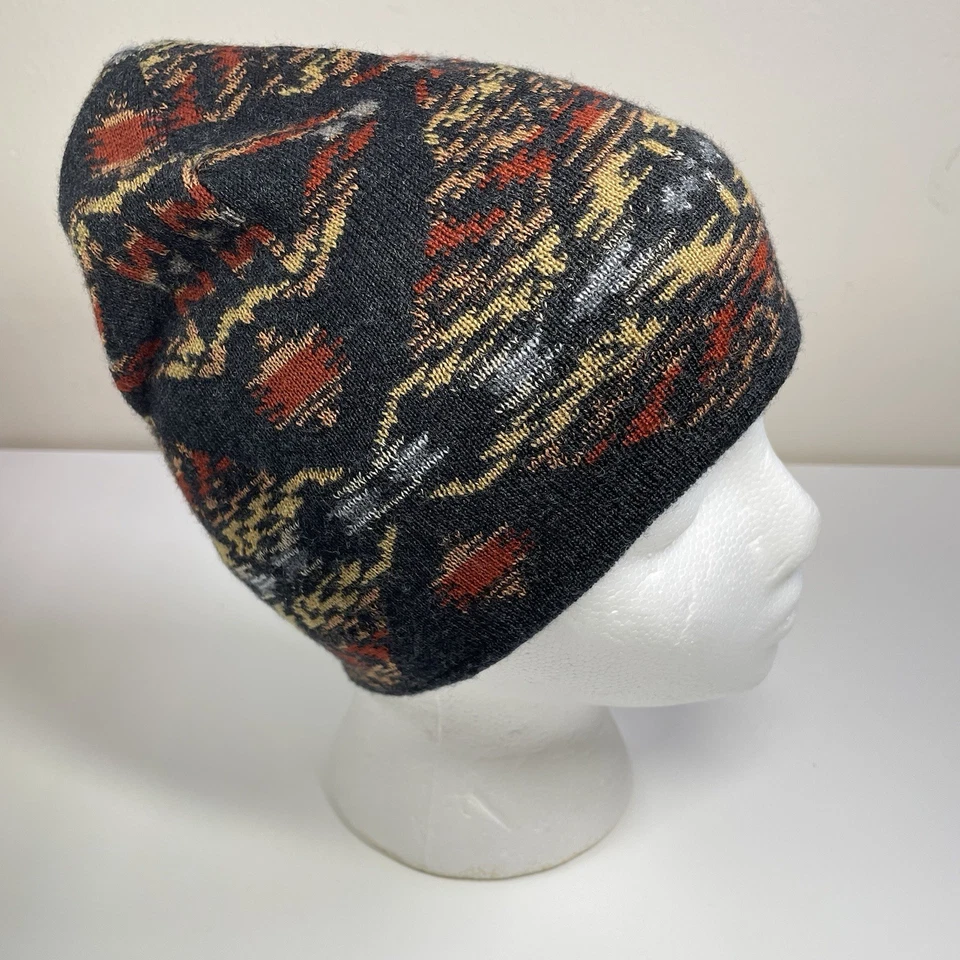 Pendleton Gorro Tejido OS Estampado Clásico Suroeste Azteca Negro Lana Merino Foto 3 de 4