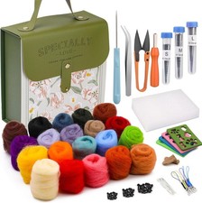Needle Felting Kit, Wool Roving 20 Colors Set, Wool Felting Kit Felt Molds with
