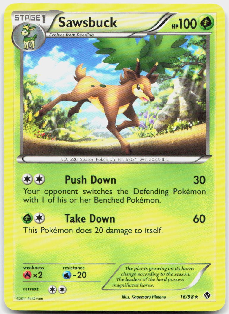Sawsbuck 16/98 Rare Emerging Powers Pokemon NM/M