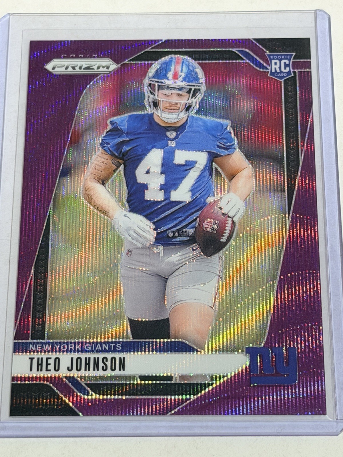 2024 Panini Prizm - Rookies Theo Johnson #390 Purple Wave /99 Prizm (RC)