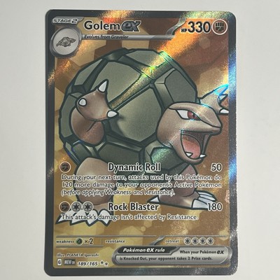 Golem ex 189/165 Pokémon TCG Scarlet & Violet 151 Full Art Ultra Rare NM