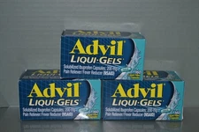 (3) Advil Liqui Gels Pain Reliever/Fever Reducer, 160 Liquid Capsules Exp. 10/27