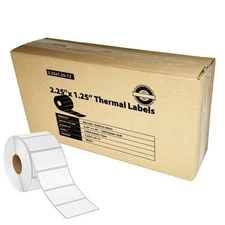 2.25 x 1.25 Shipping Labels 1300 Label/roll (2.25" X 1.25” Direct Thermal Lab...