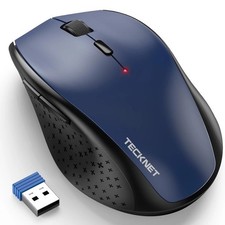 TECKNET 2.4G Wireless Mouse for Laptop, 4800 DPI Optical Computer Mice Blue 