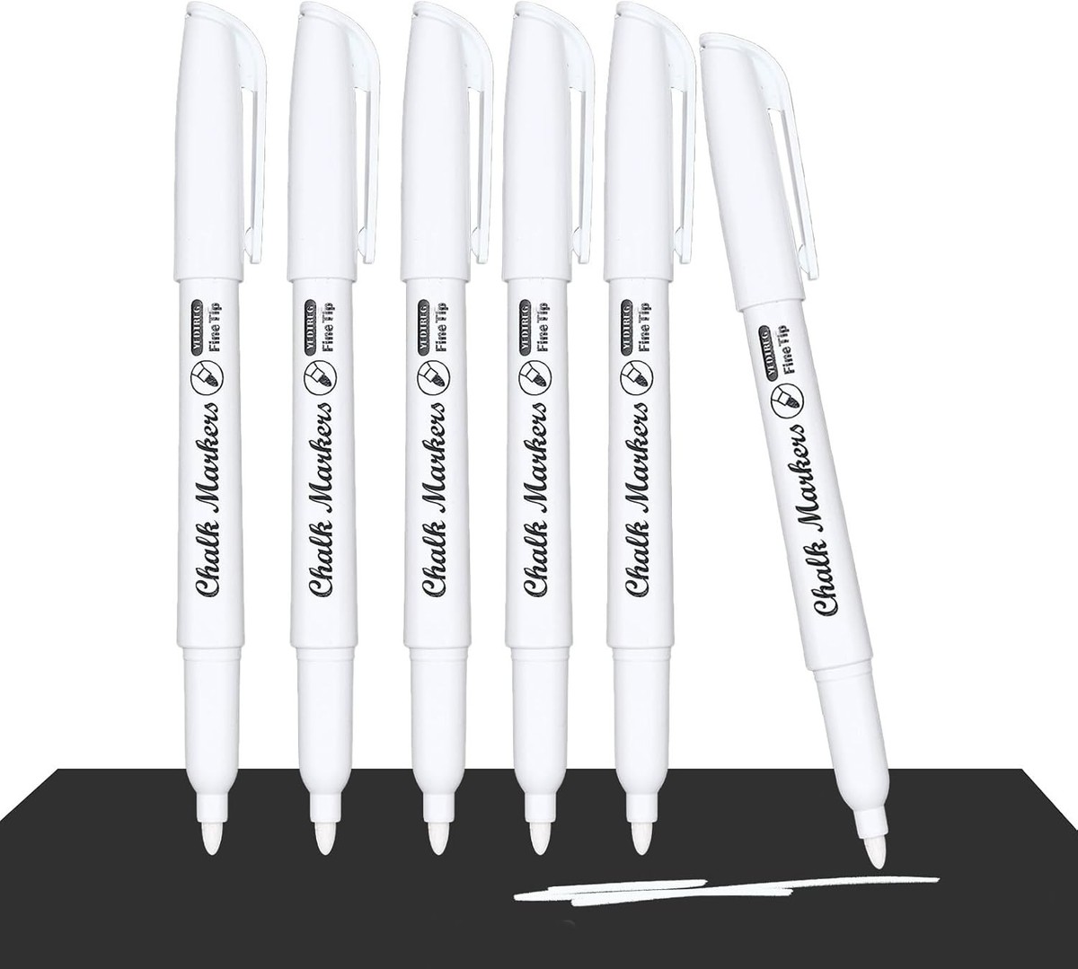 Yedtreg White Chalk Pen, Pack Liquid Chalk Pens for Blackboards