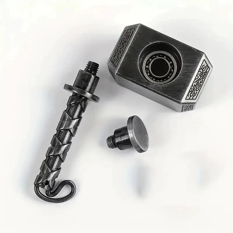 Thors Battle Hammer Fidget Hand Spinner Hecho por Metal Juguete para Aliviar el Estrés para Niños Foto 3 de 3