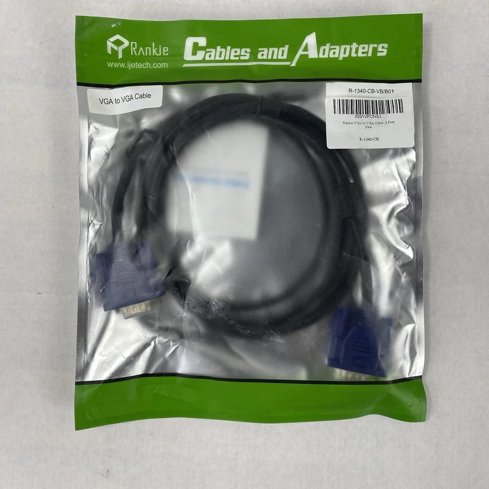Rankie R-1340-CB-VB/B01 X001VPONSJ VGA to VGA Black Cable 6 FT (Lot of 9) - Image 3 of 4