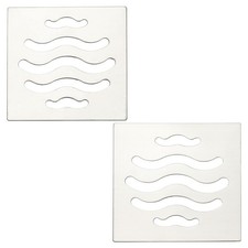 2 Pcs Square Floor Drain Cover, Silver Tone 2.5/3.5 Inches