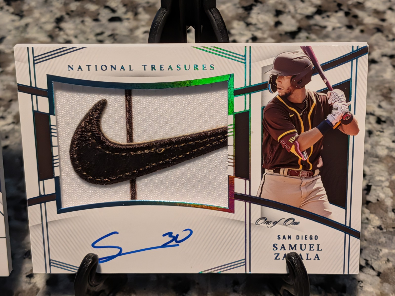 National Treasures Samuel Zavala 1/1 Nike Swoosh Logo Patch Auto Platinum #134