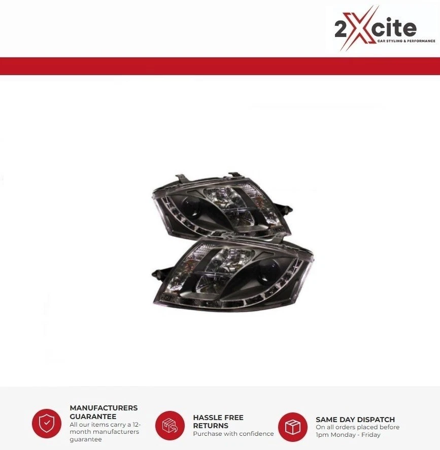 Audi TT 1999-2007 8N Black LED DRL Daylight Running Lights Devil Eye Headlights