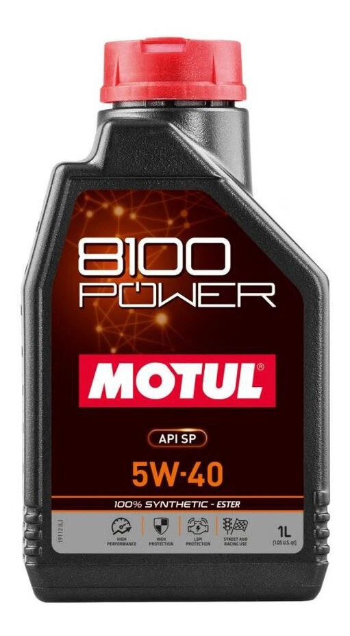 Huile moteur sport MOTUL 8100 POWER 5W40 - 100% synthèse - 1 Litre - Photo 1/1