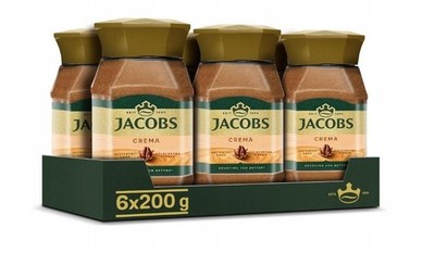6 x Jacobs CREMA Instant Coffee - Jar 6 x 200g / 14oz