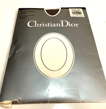 Vtg Christian Dior pantyhose 4250 sz 2 Control Top Ultra Sheer Sandalfoot Gray