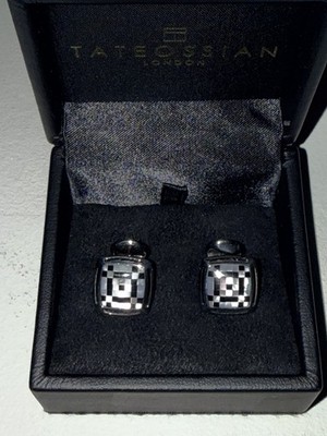 Tateossian 30th Anniversary Sterling Silver Manschettenknöpfe 925 - Mosaik CF0306 -neu in OVP