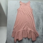 LOGO Lori Goldstein Dress 2X Sleeveless Asymmetrical Midi Dusty Rose Boho Artsy