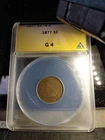 1877 Head Cent Penny ANACS GOOD 4