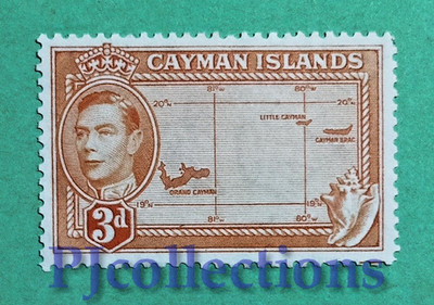 U1912- CAYMAN ISLANDS 1938 KING GEORGE VI - KARTE 3d MH