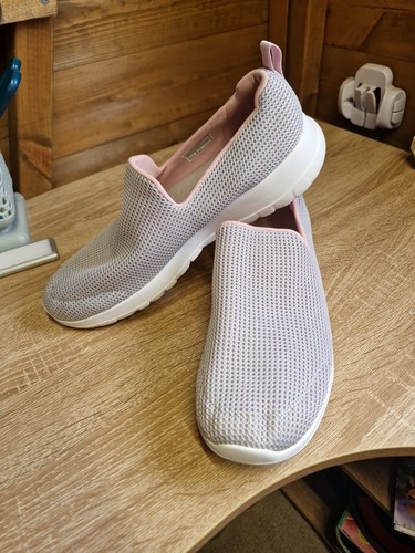 Skechers Air Cooled Memory Foam Slip On Trainers Uk Size 7 Grey And Pink - Picture 4 of 15