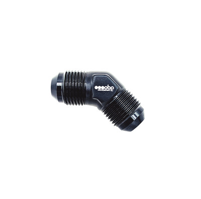 obp Motorsport AN12 wiederverwendbar schwarz gleich Adapter Kraftstoff 45 Grad -OBP-45SA-12