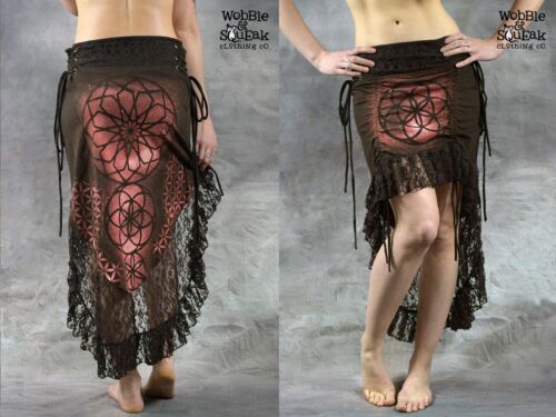 MANDALA FLOWER SKIRT Pixie Lace Hippy Boho Steampunk Bohemian Psytrance Festival - Picture 4 of 23