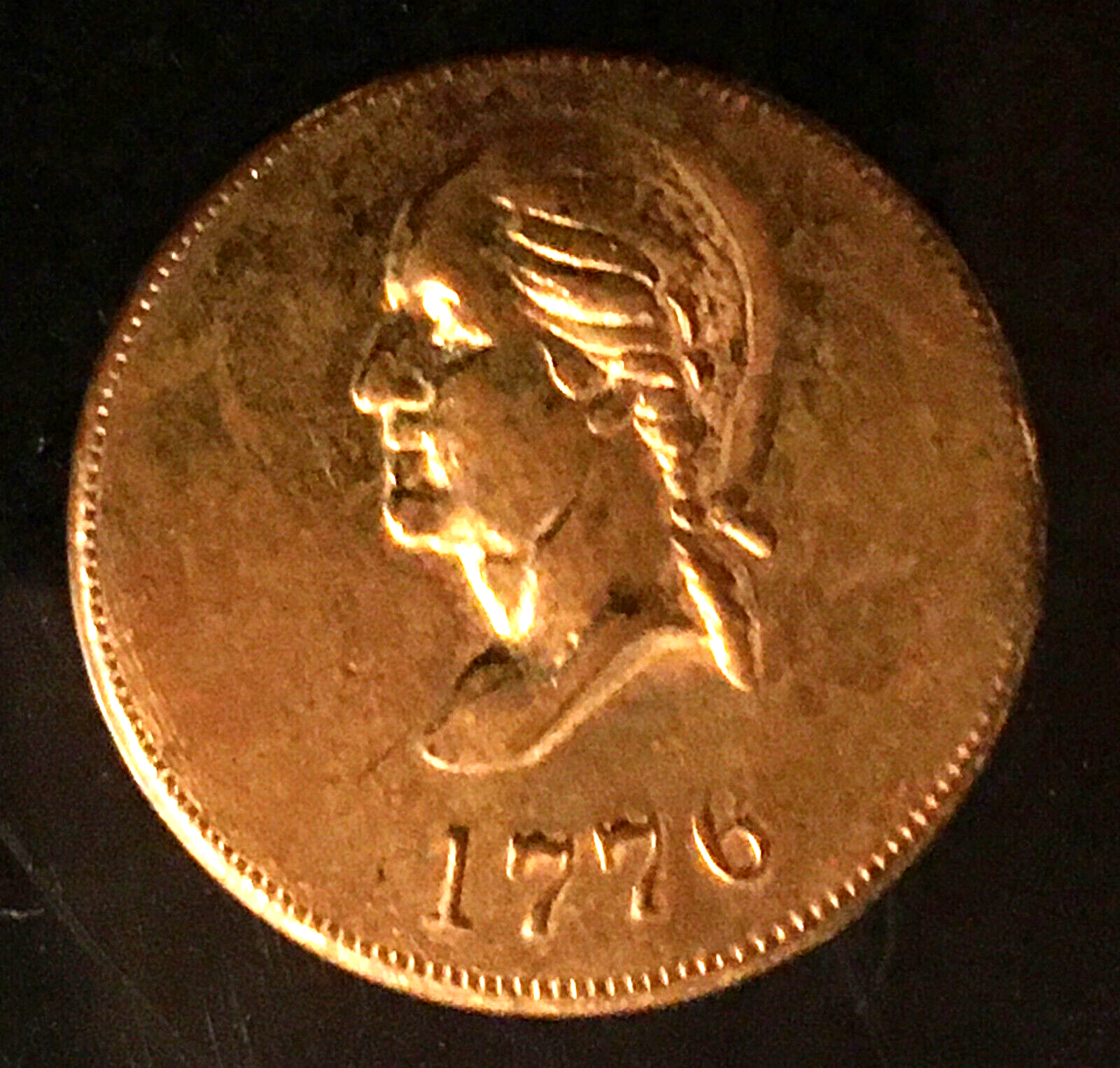 George Washington Antique Metal Button - 1776 & Bust of 1st US President - RARE