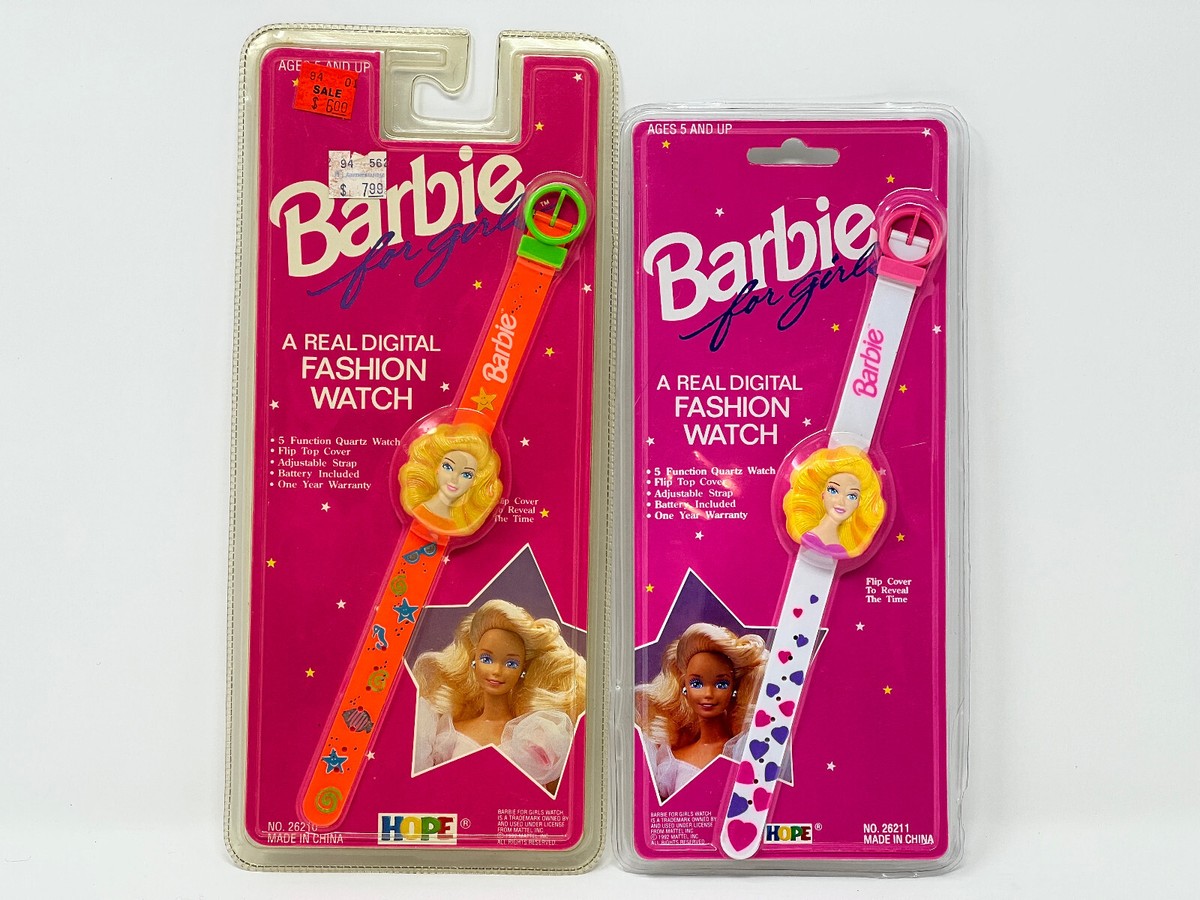 Vintage 1992 TWO Barbie For Girls Fashion Flip Watches  display picture 2