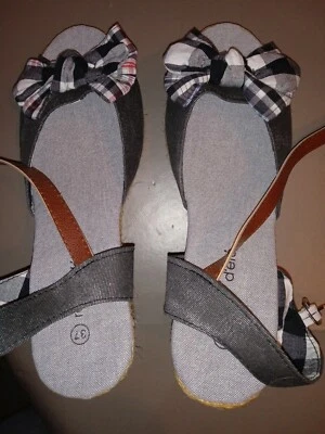Chaussures femme compensées ouvertes, taille 37, Neuves sans boîtes - Photo 1/3