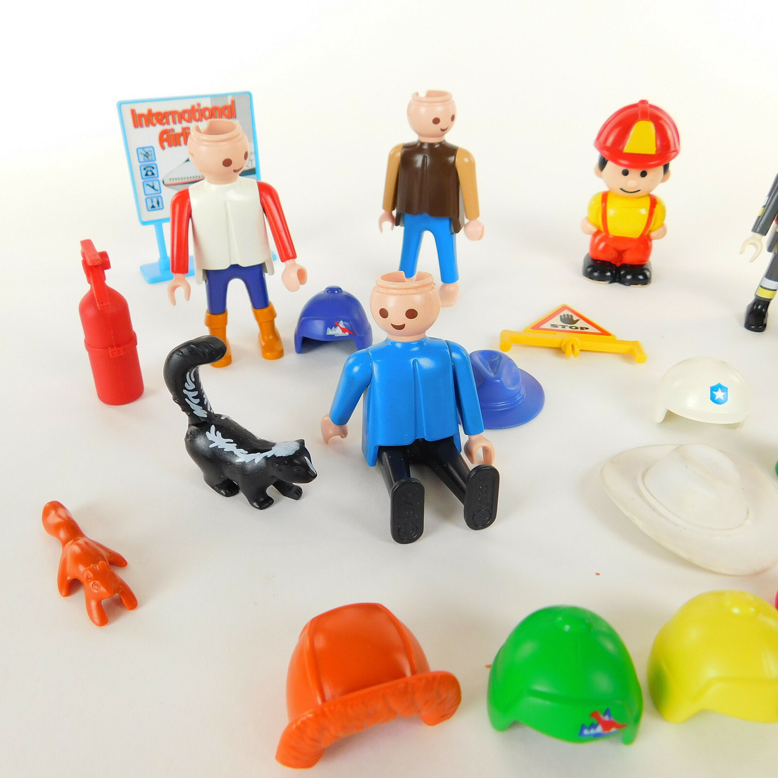 Toy Plastic Men Police Construction Accessories Hats See Pictures –