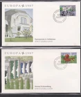 SWITZERLAND 1987 2 FLEETWOOD FIRST DAY COVERS EUROPA ARCHITECTURE CACHET